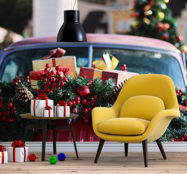 Christmas wall mural festive holiday decor - TenStickers