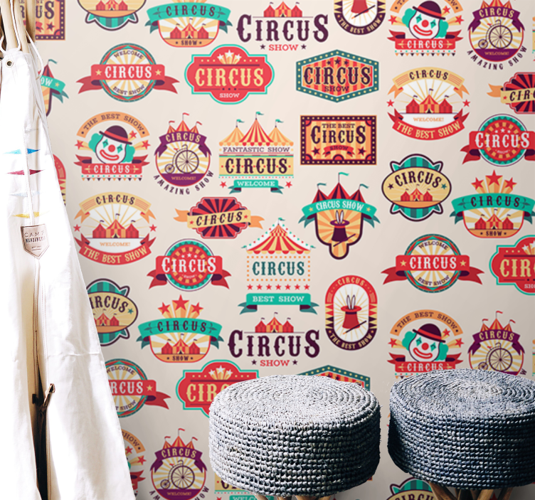 Circus ticket design Kids wall Murals - TenStickers