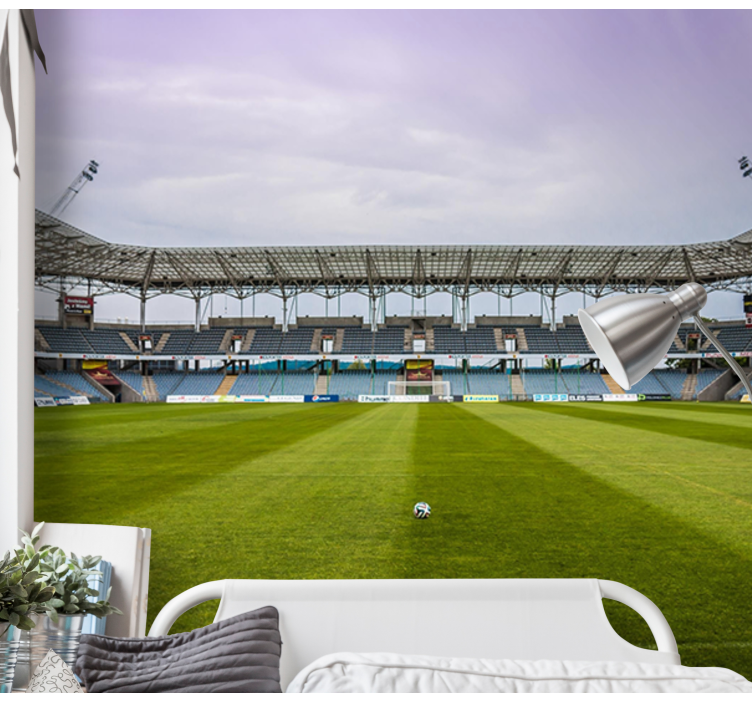 City wall mural soccer field landscape - TenStickers