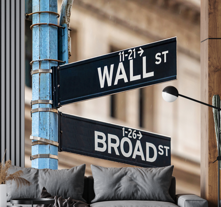 City wall mural wall street sign artwork - TenStickers