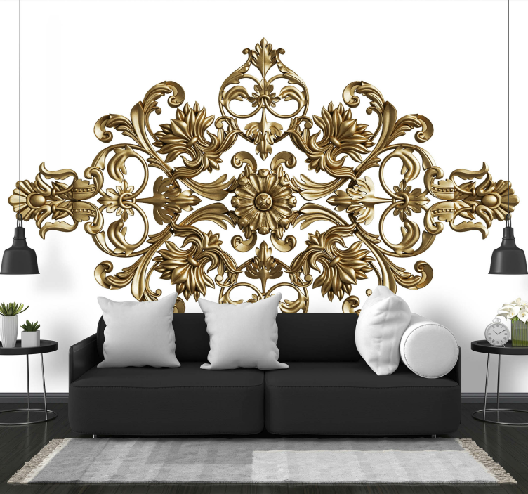 Classic art wall mural ornate floral design - TenStickers
