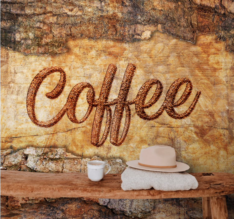 Coffee textured design quote wall mural - TenStickers