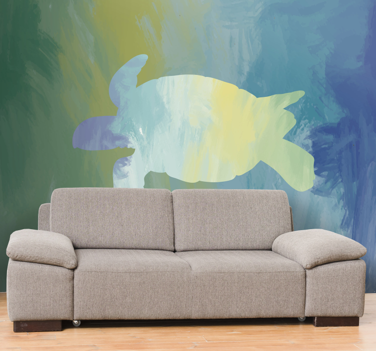 Colourful turtle mark animal wall mural - TenStickers