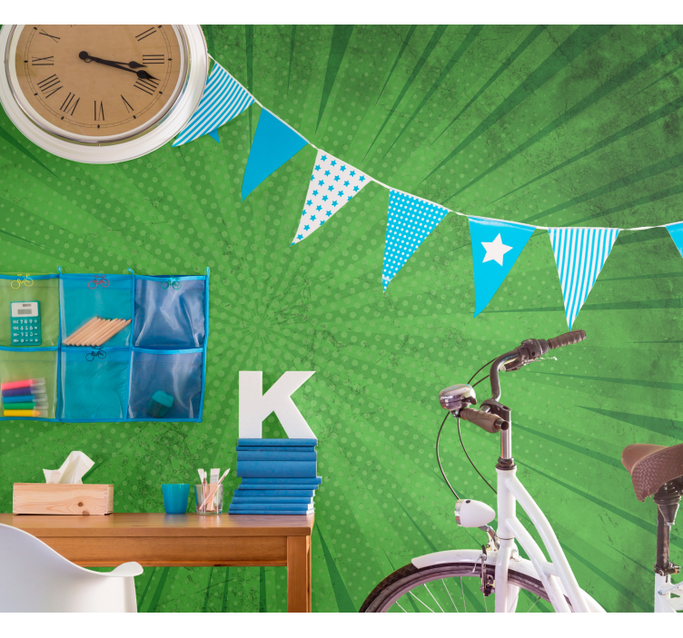 Comic green vintage wall mural - TenStickers