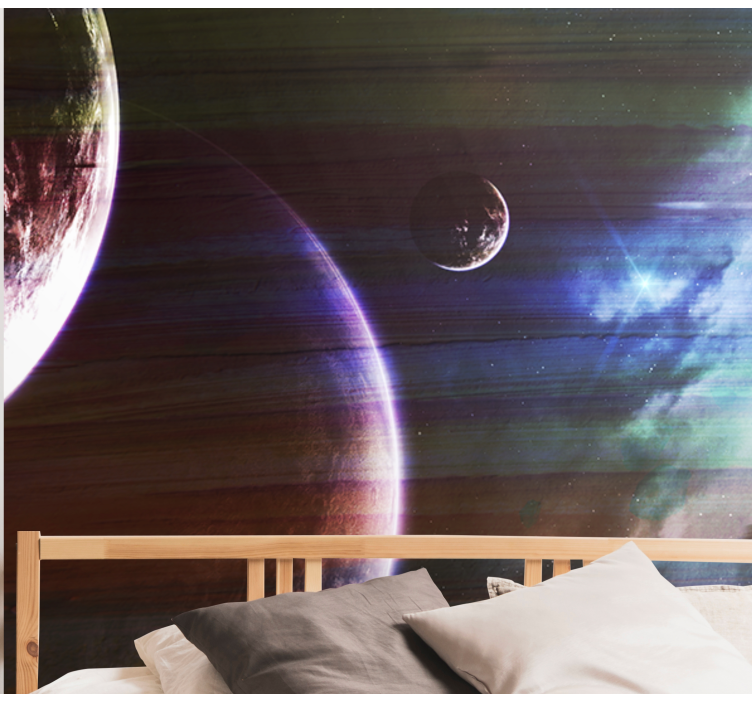 Cosmic Planetary Scene space wall mural - TenStickers