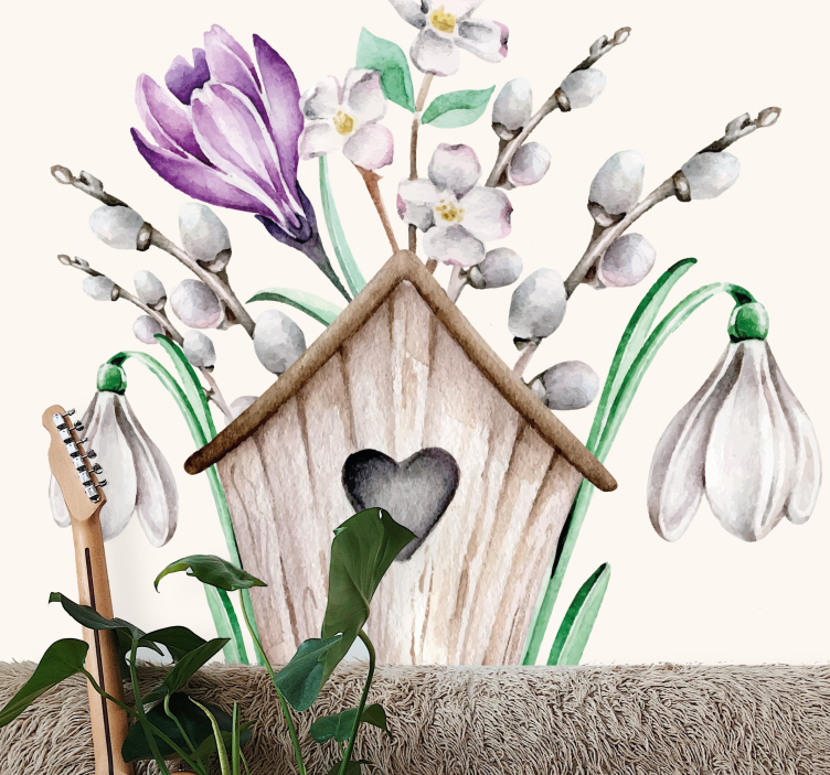 Cottage flower arrangement flower wall mural - TenStickers