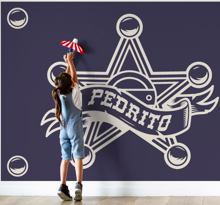 Childrens wall mural custom sheriff badge - TenStickers