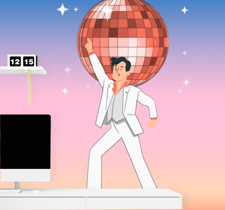 Dancing Man Disco music wall mural - TenStickers
