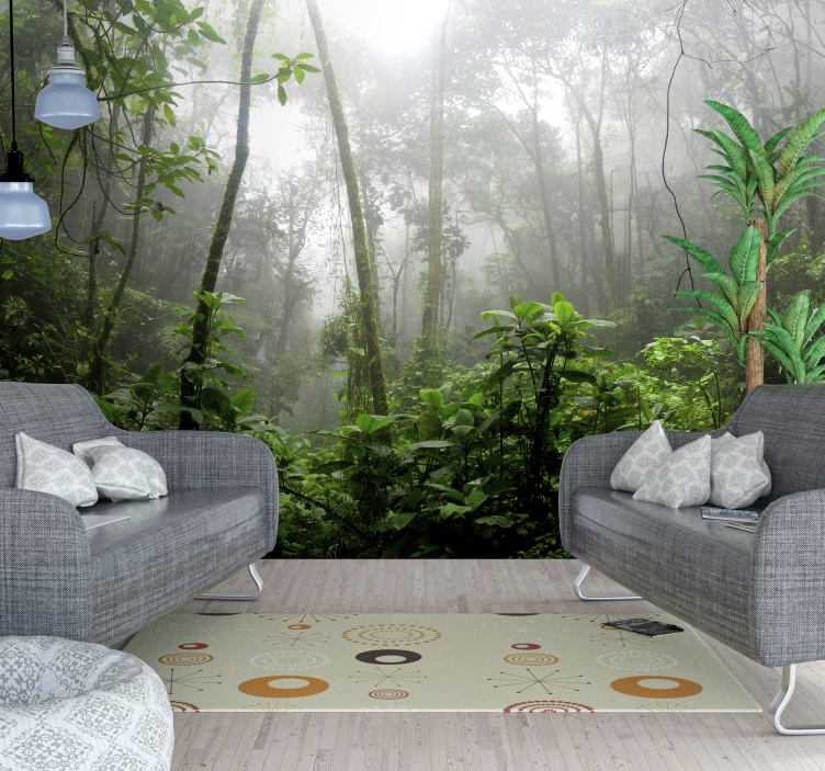 Dark jungle forest wall mural - TenStickers