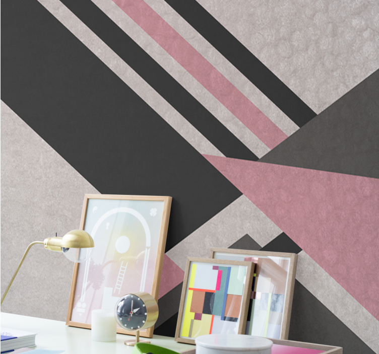 Diagonal colour blocks abstract wall mural - TenStickers
