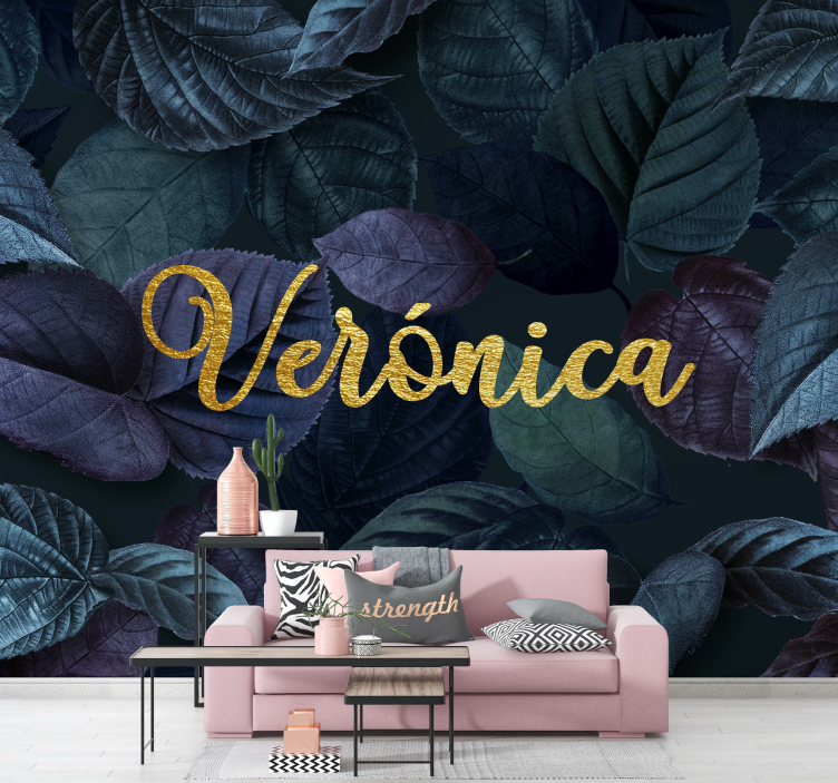 Elegant Leaf Pattern flower wall mural - TenStickers