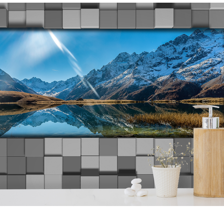 Falling down bricks with photo brick wall mural - TenStickers