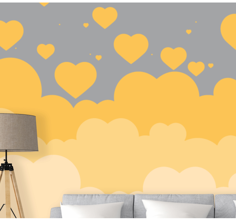 Floating Heart Patterns romantic wall mural - TenStickers