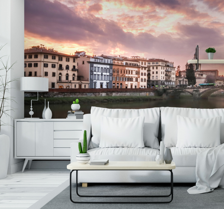 Florence Riverside Landscape city wall mural - TenStickers