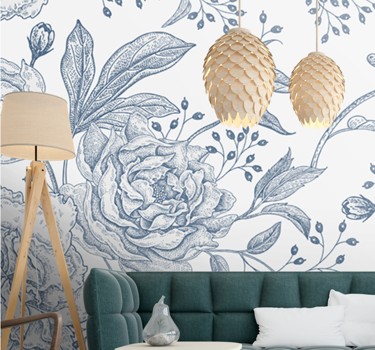 Flower wall mural botanical arrangement design - TenStickers