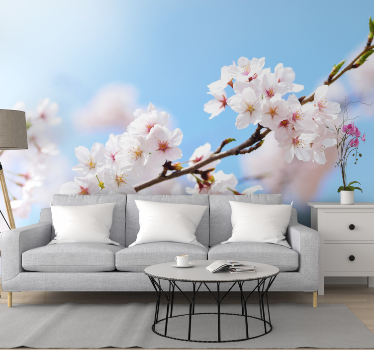 Flower wall mural cherry blossom branch - TenStickers