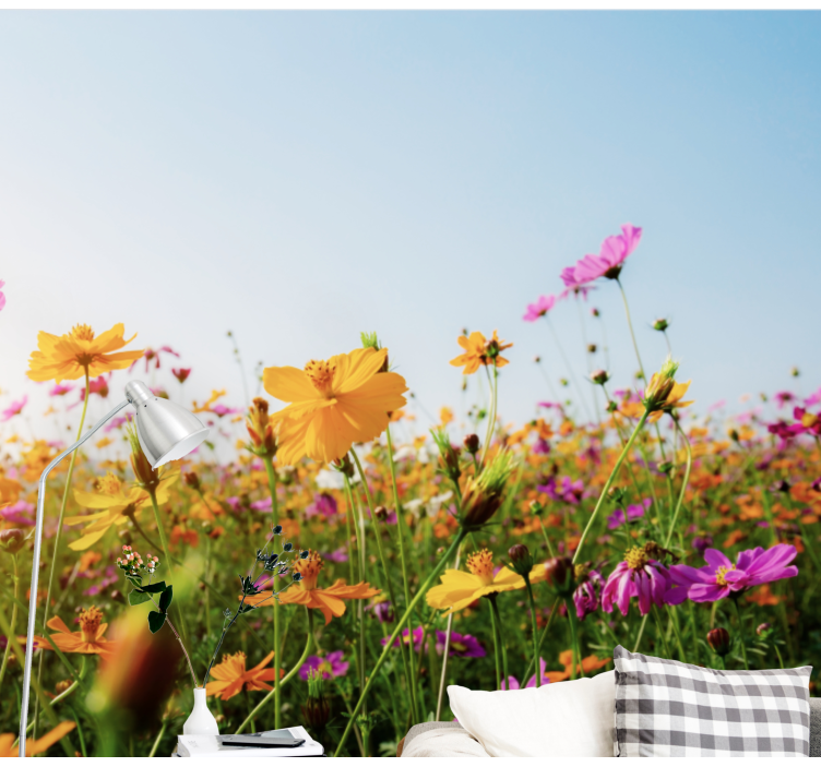 Flower wall mural colorful blooming flora - TenStickers