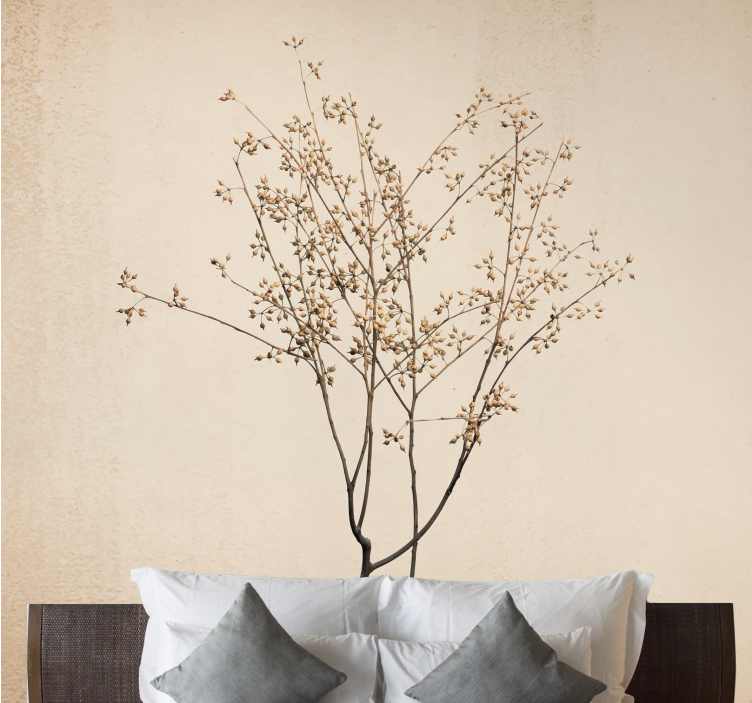 Flower wall mural delicate floral branch design - TenStickers