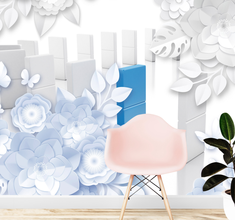 Flower wall mural elegant blossom design - TenStickers