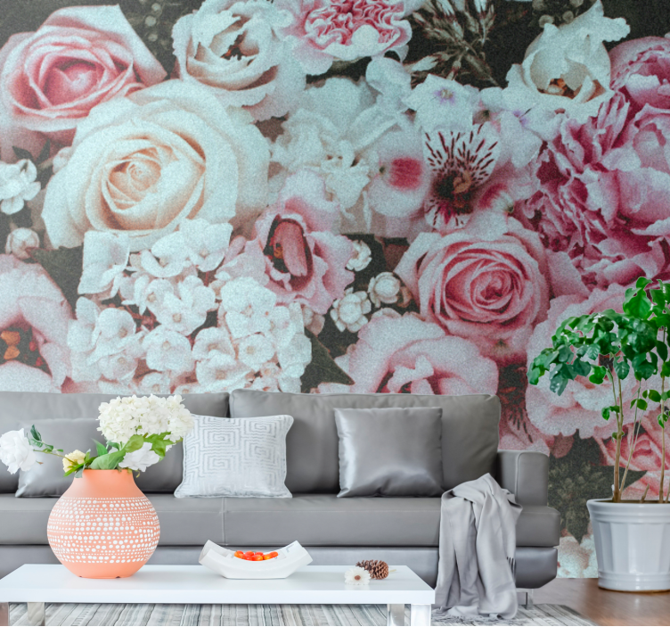 Flower wall mural floral arrangement joy - TenStickers