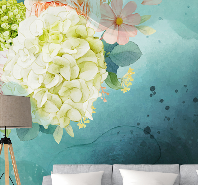 Flower wall mural floral bouquet design - TenStickers