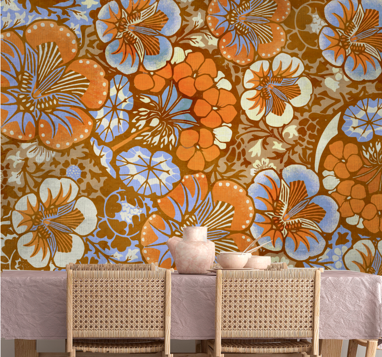 Flower wall mural floral patterns joy - TenStickers