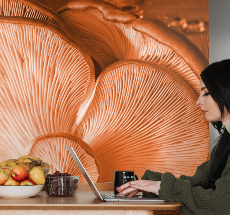 Flower wall mural mushroom texture design - TenStickers