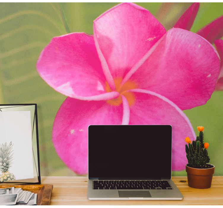 Flower wall mural pink floral accent - TenStickers