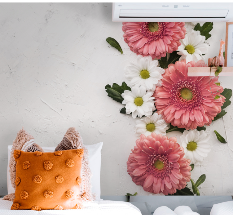 Flower wall mural pink floral arrangement - TenStickers