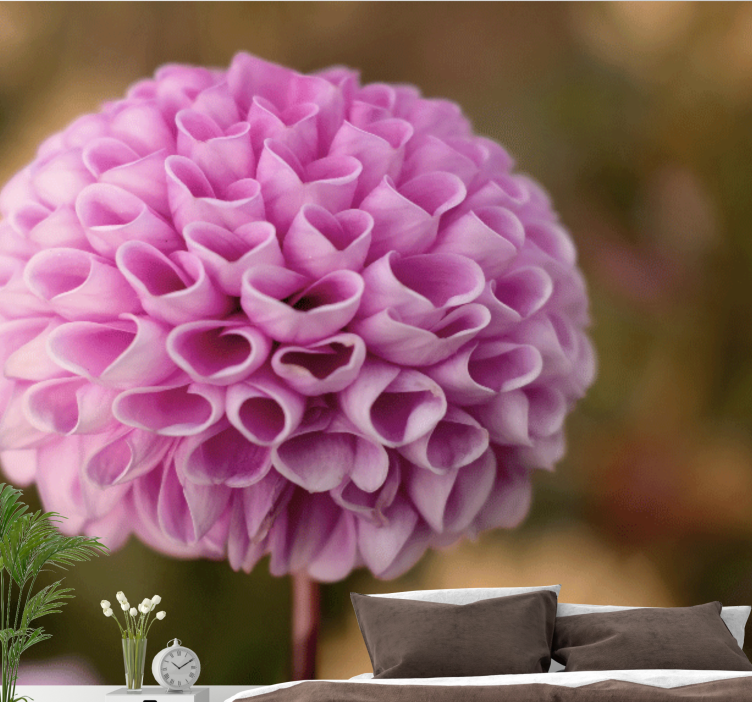 Flower wall mural pink floral sphere - TenStickers