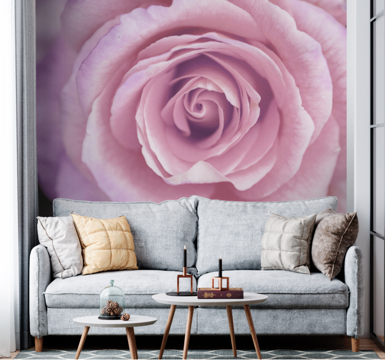 Flower wall mural pink rose blossom - TenStickers