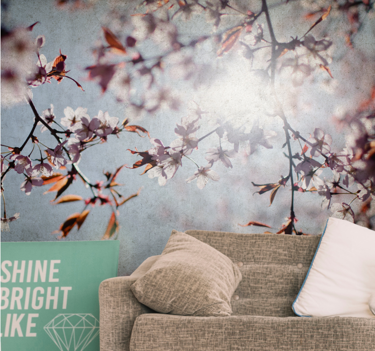 Flower wall mural sakura branches - TenStickers