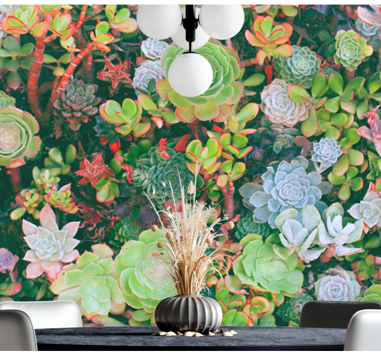 Flower wall mural succulent garden flora - TenStickers