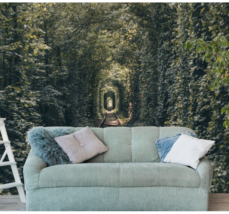 Forest Tunnel Path landscape wall mural - TenStickers