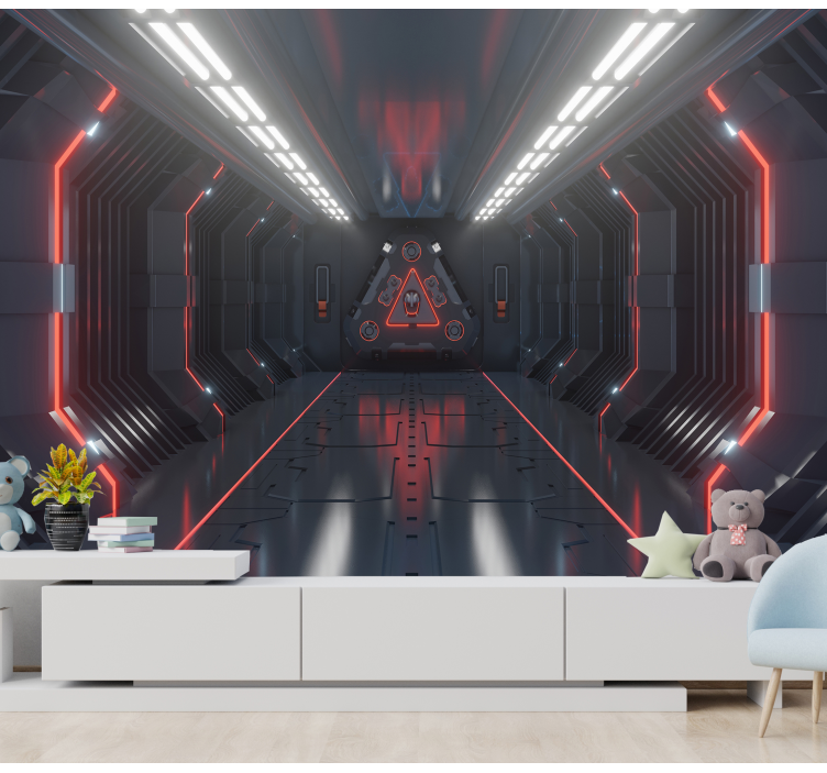 Futuristic Corridor wall mural 3d - TenStickers