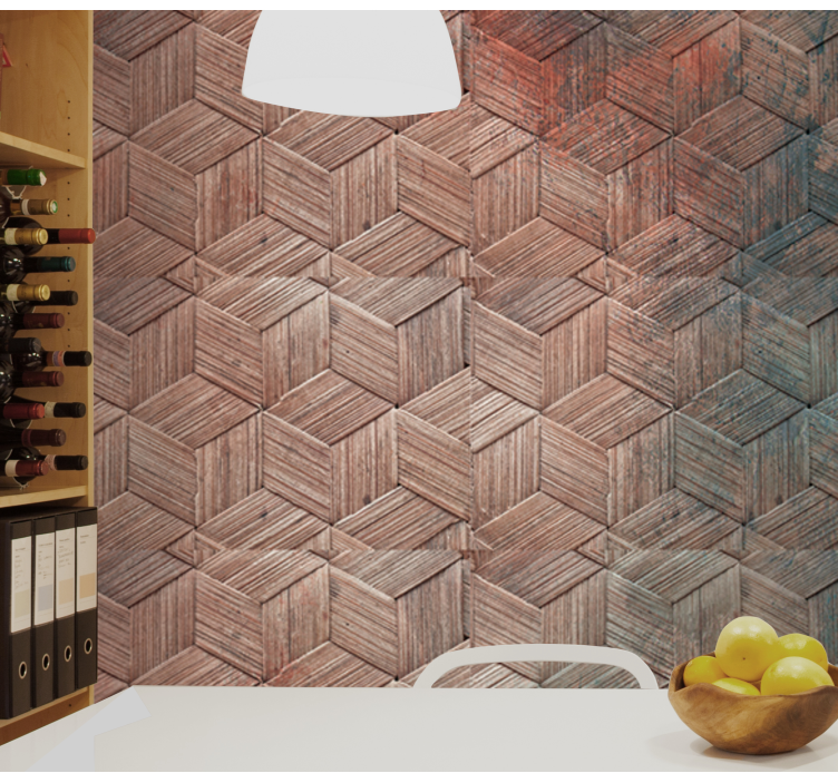 Geometric Wood Pattern texture wall mural - TenStickers