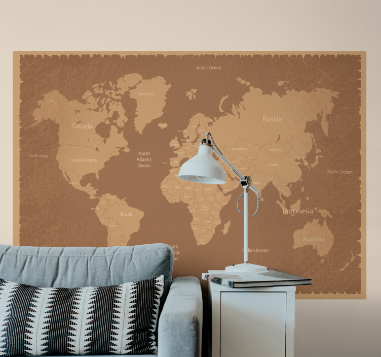Geographical Global Map world map wallpaper - TenStickers
