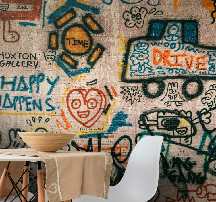 Graffiti wall mural colorful urban art - TenStickers