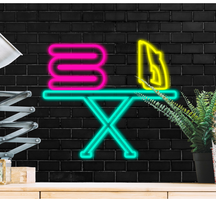 Graffiti wall mural neon ironing station - TenStickers
