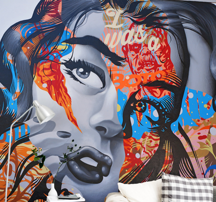 Graffiti wall mural urban portrait design - TenStickers