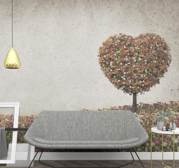 Heart shaped tree spring time tree mural - TenStickers