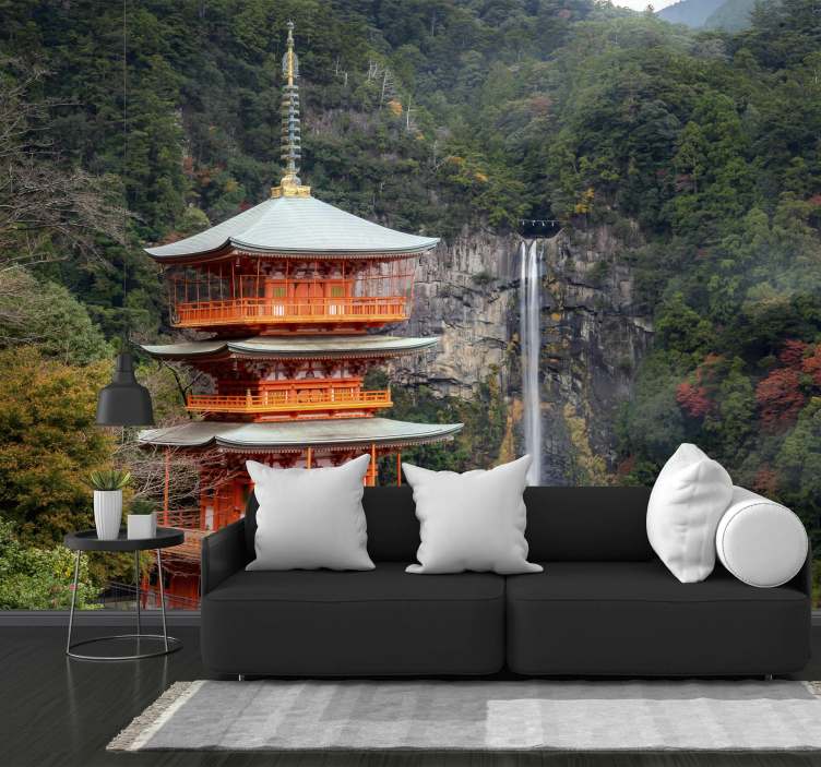Historic Japanese Pagoda landscape wall mural - TenStickers