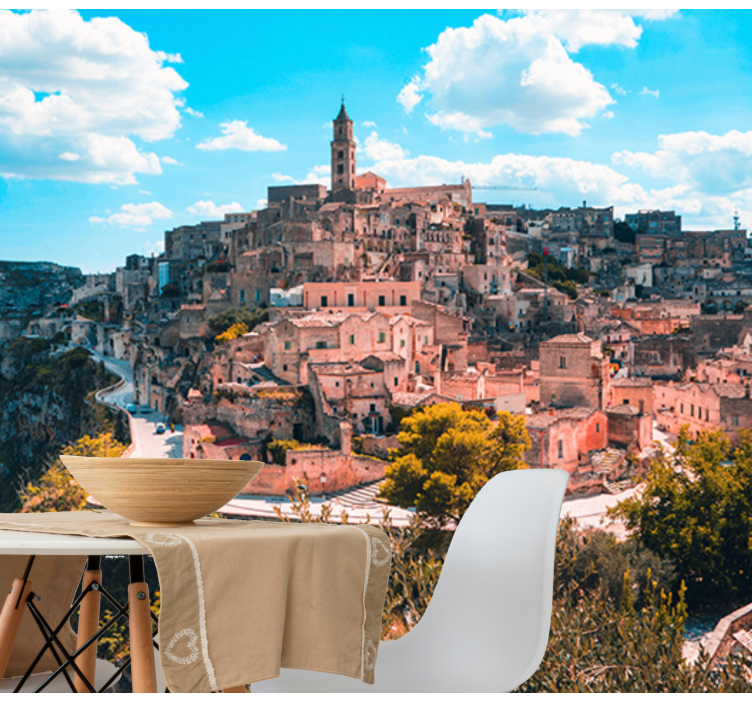 Historical Matera Landscape city wall mural - TenStickers