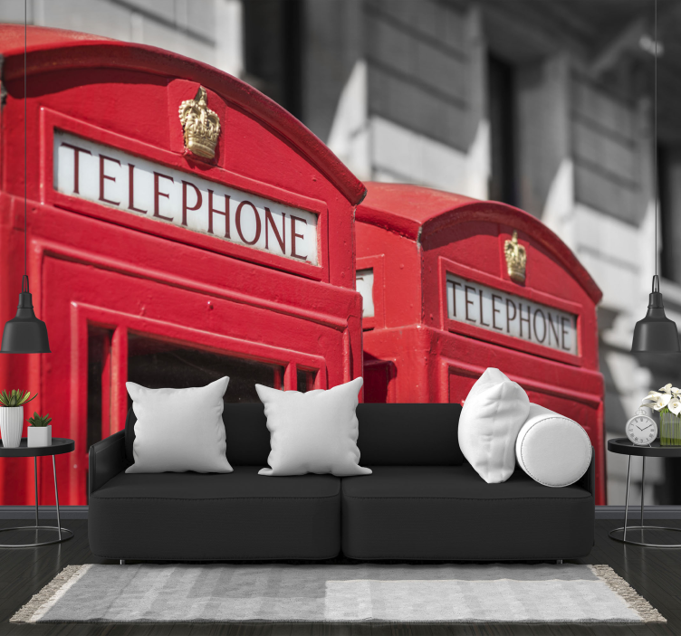 Iconic Red Phone Boxes wall mural london - TenStickers