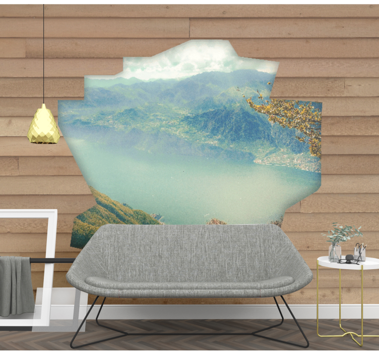 Landscape wall mural alpine lake viewpoint - TenStickers