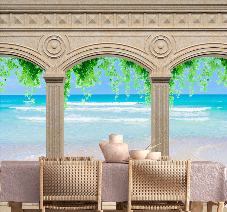 Landscape wall mural coastal arch view - TenStickers