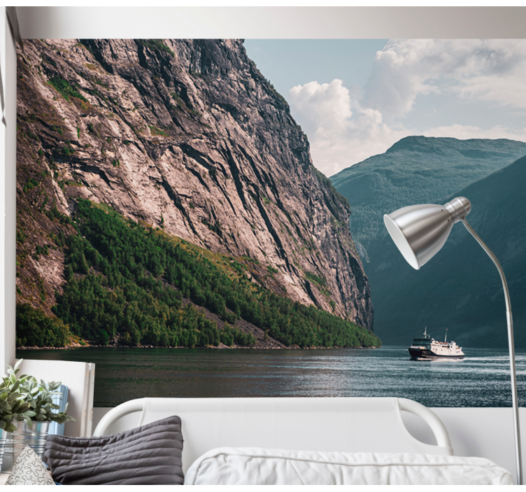 Landscape wall mural majestic fjord scene - TenStickers