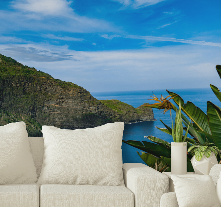 Landscape wall mural seaside mountain view - TenStickers