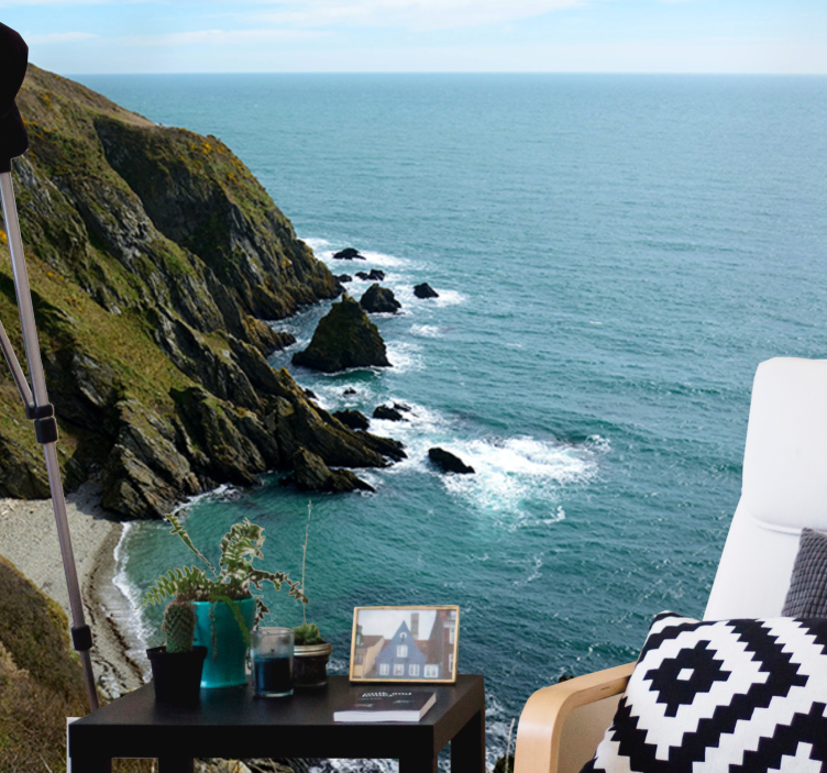 Landscape wall mural seaside stone structure - TenStickers