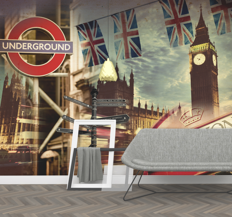 London Collage wall mural london - TenStickers